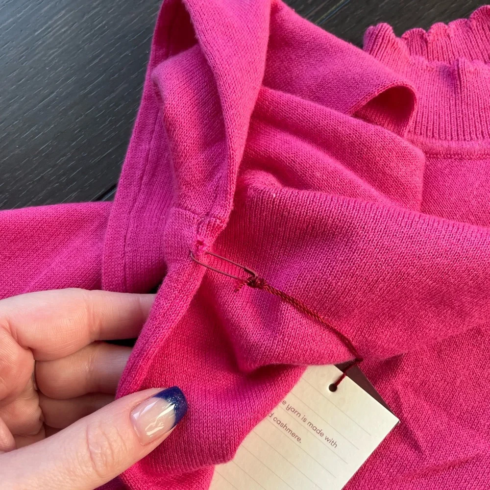 NWT Sunday Best Cashmere and Silk scalloped edge sweater - Picture 9 of 9